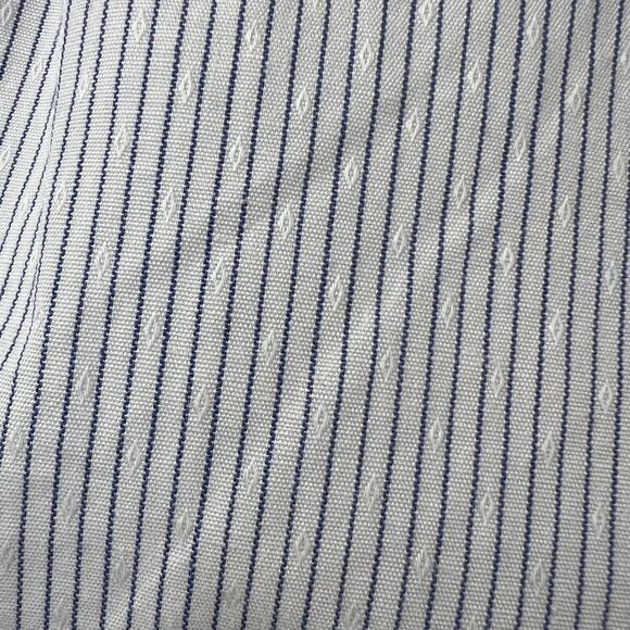Vintage Dior Mens Cotton Blue Striped, White Button-Down Shirt Size 16.5-35 - Picture 2 of 8